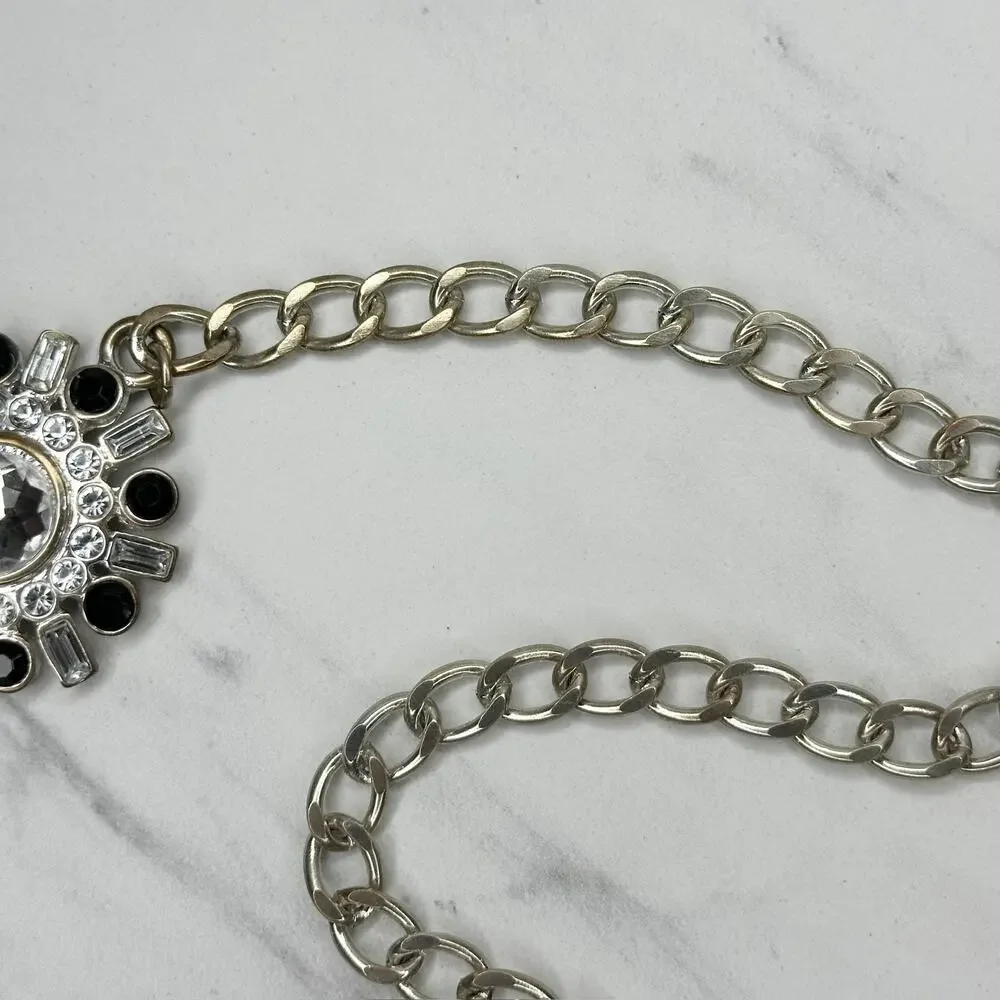 White House Black Market Rhinestone Chain Belt XS/S ✨